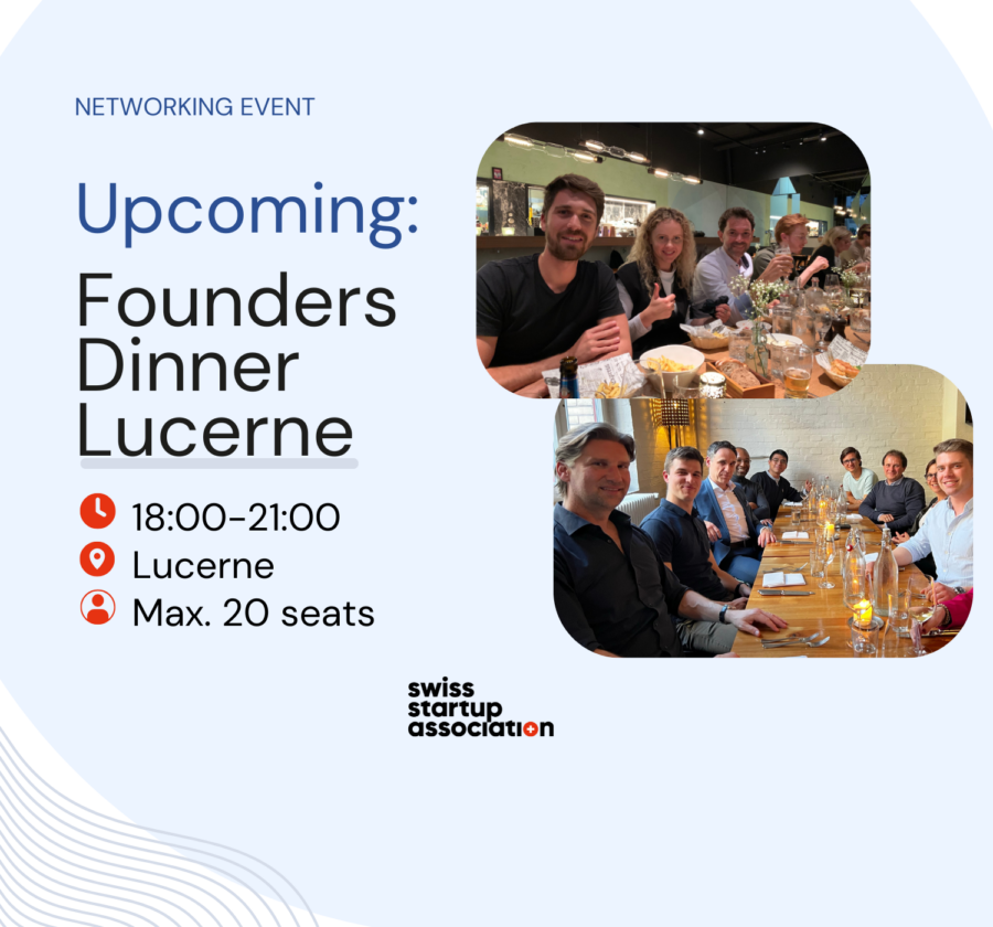 Join SSA for an exclusive founders dinner hosted by the Swiss Startups Association in Lucerne.