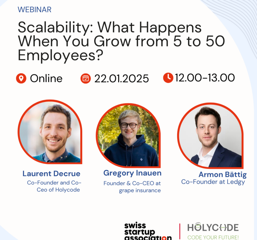 Join this webinar, co-hosted with Holycode, as we dive into the exciting yet challenging journey of scaling a startup from 5 to 50 employees.