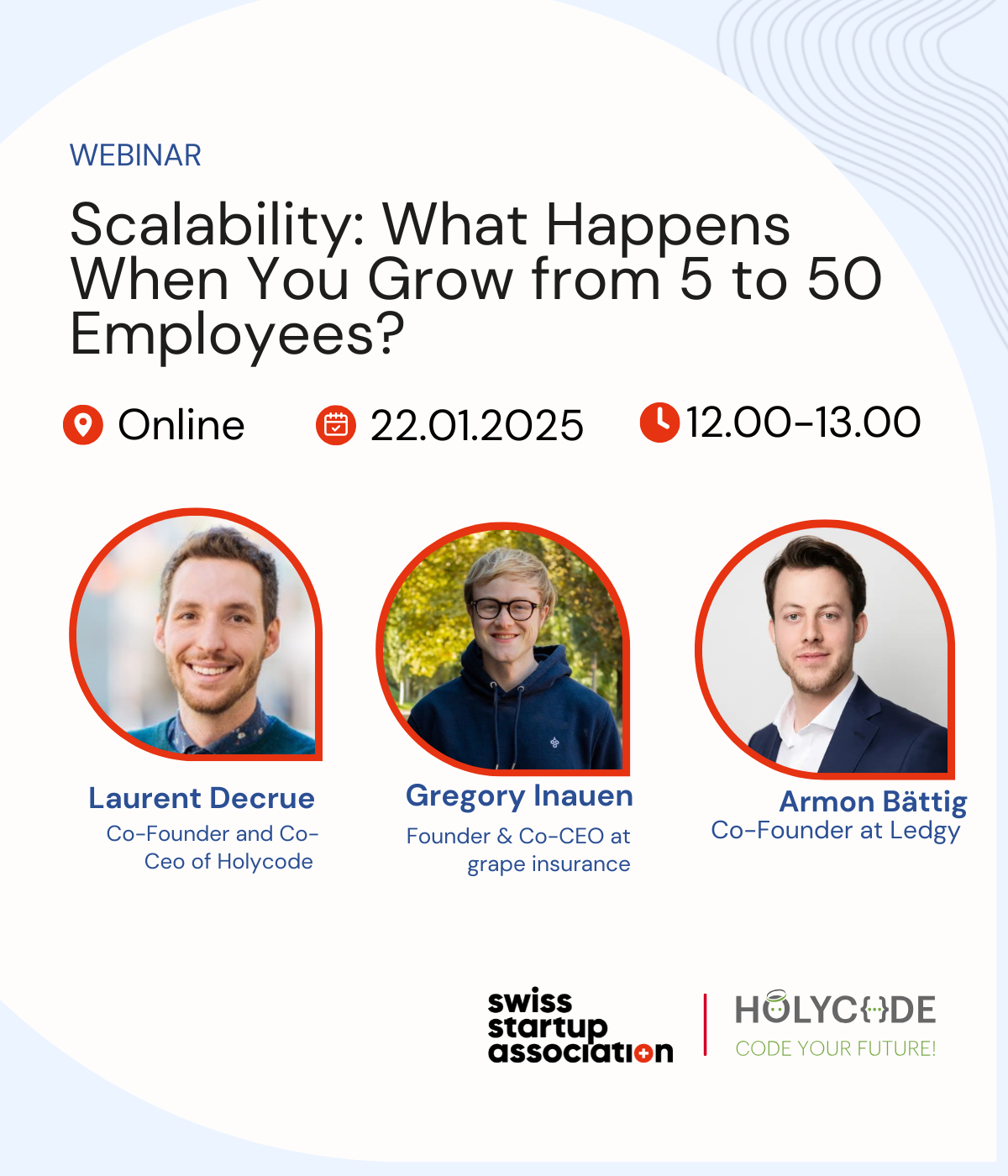 Join this webinar, co-hosted with Holycode, as we dive into the exciting yet challenging journey of scaling a startup from 5 to 50 employees.