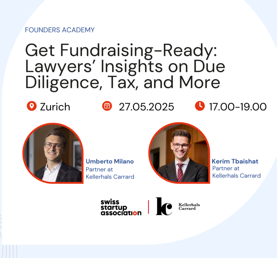 Get fundraising-ready at this Startup Event in Zurich with essential insights from lawyers on due diligence, tax, and more.