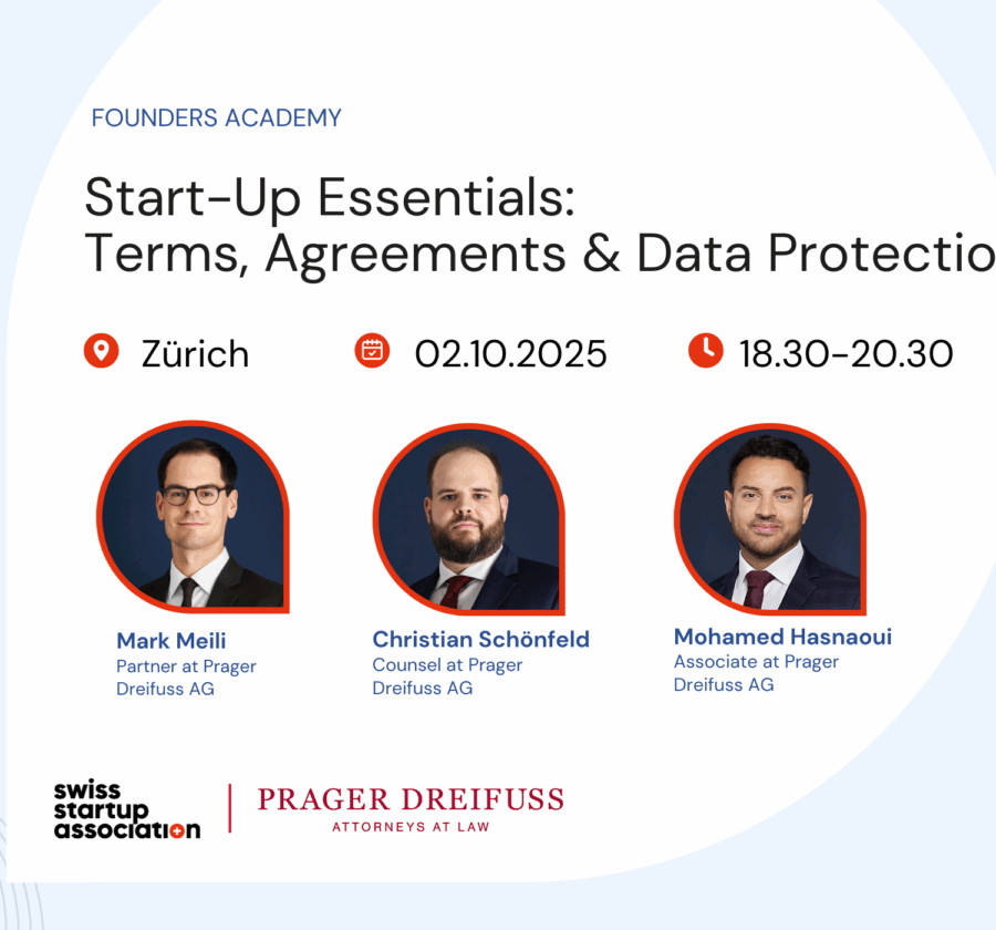 Join this Event in Zurich to learn legal agreements and data protection essentials that startup needs from day one to protect and grow in your business