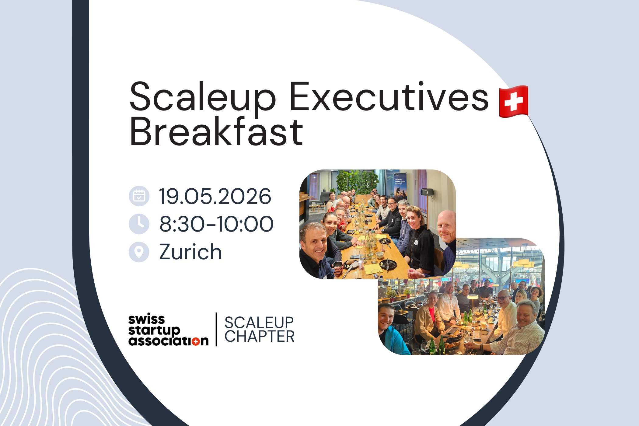 Join fellow senior executives of Swiss Scaleup for a relaxed breakfast designed to spark meaningful conversations, share real-world experiences, and build connections.