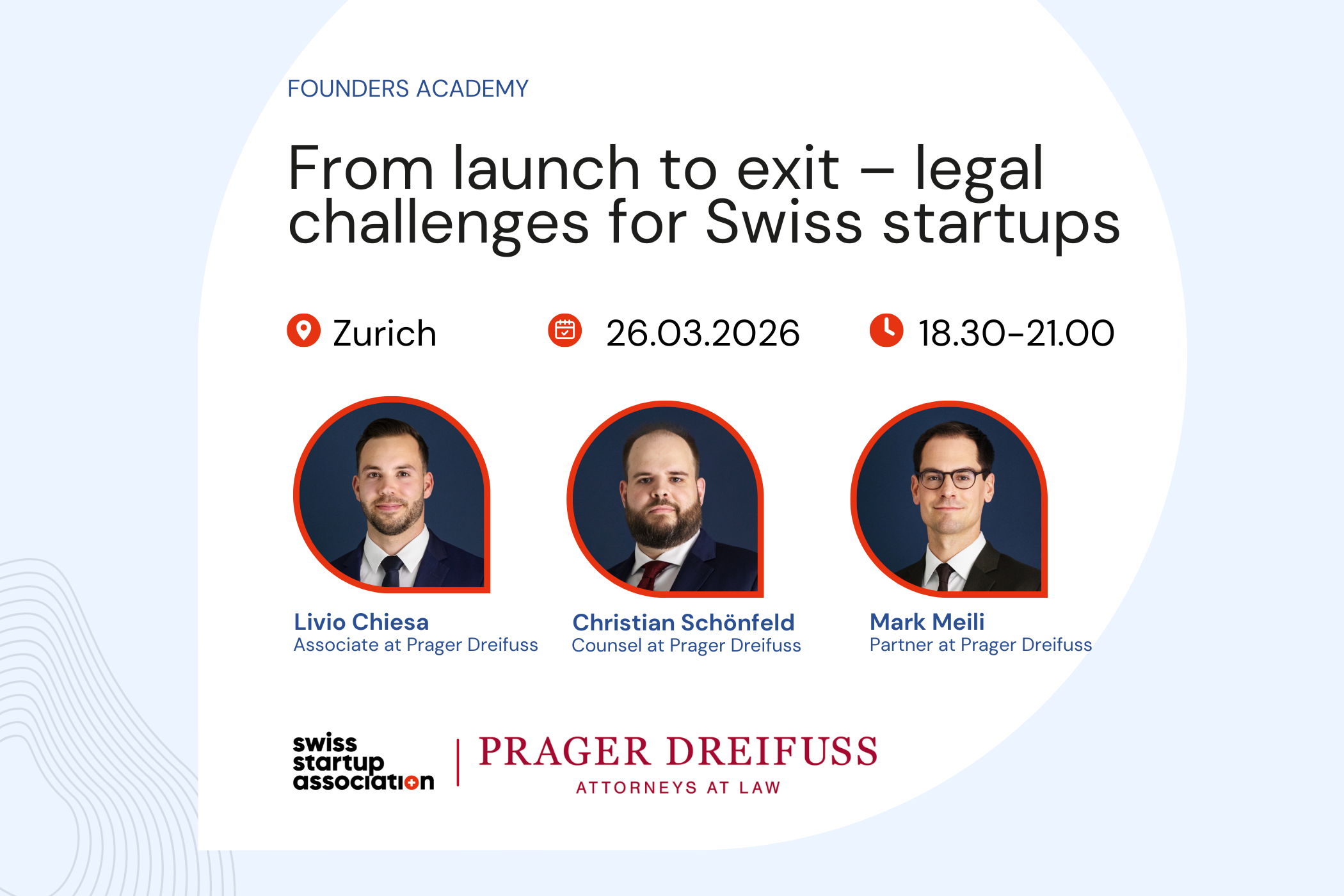 Founders Academy: From launch to exit – legal challenges for Swiss start-ups